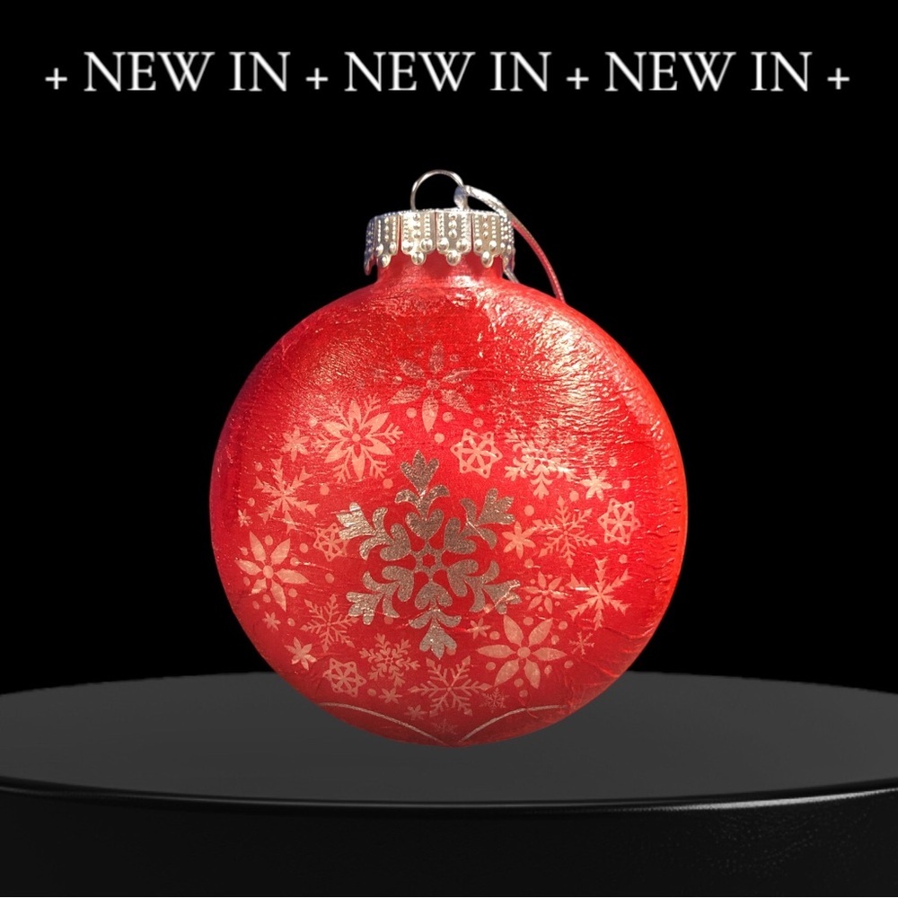 Handmade Elegant Silver and Red Holiday Ornament filled with Bath Salts